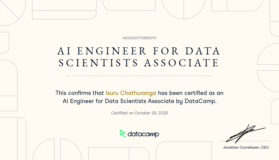 AI Engineer for Data Scientists Associate - DataCamp